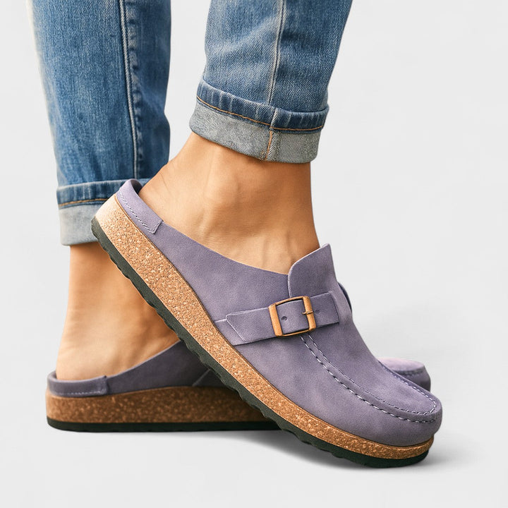 Freya - Suede Loafers with Buckle