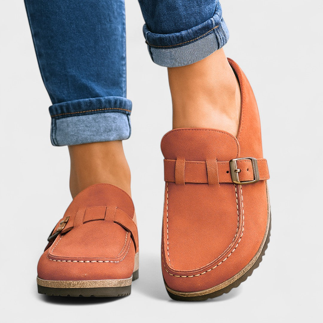 Freya - Suede Loafers with Buckle