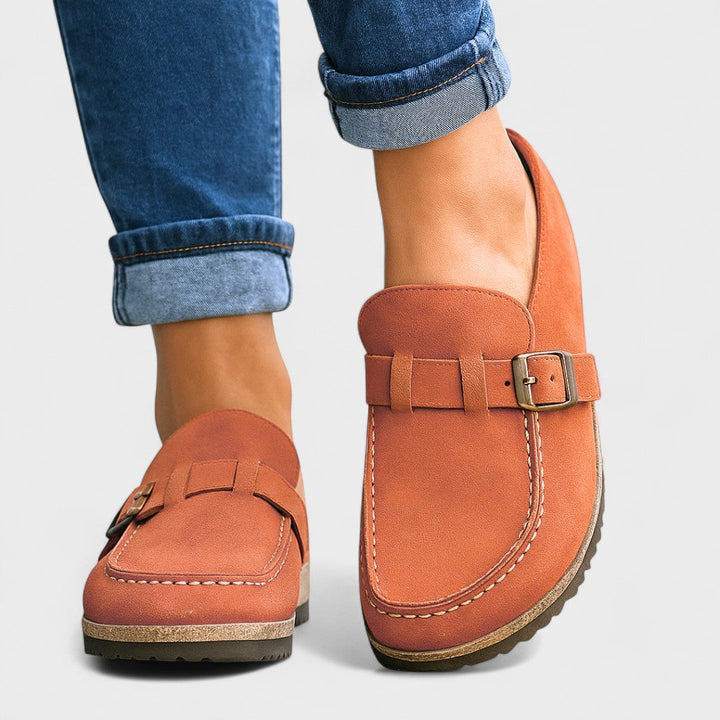 Freya - Suede Loafers with Buckle