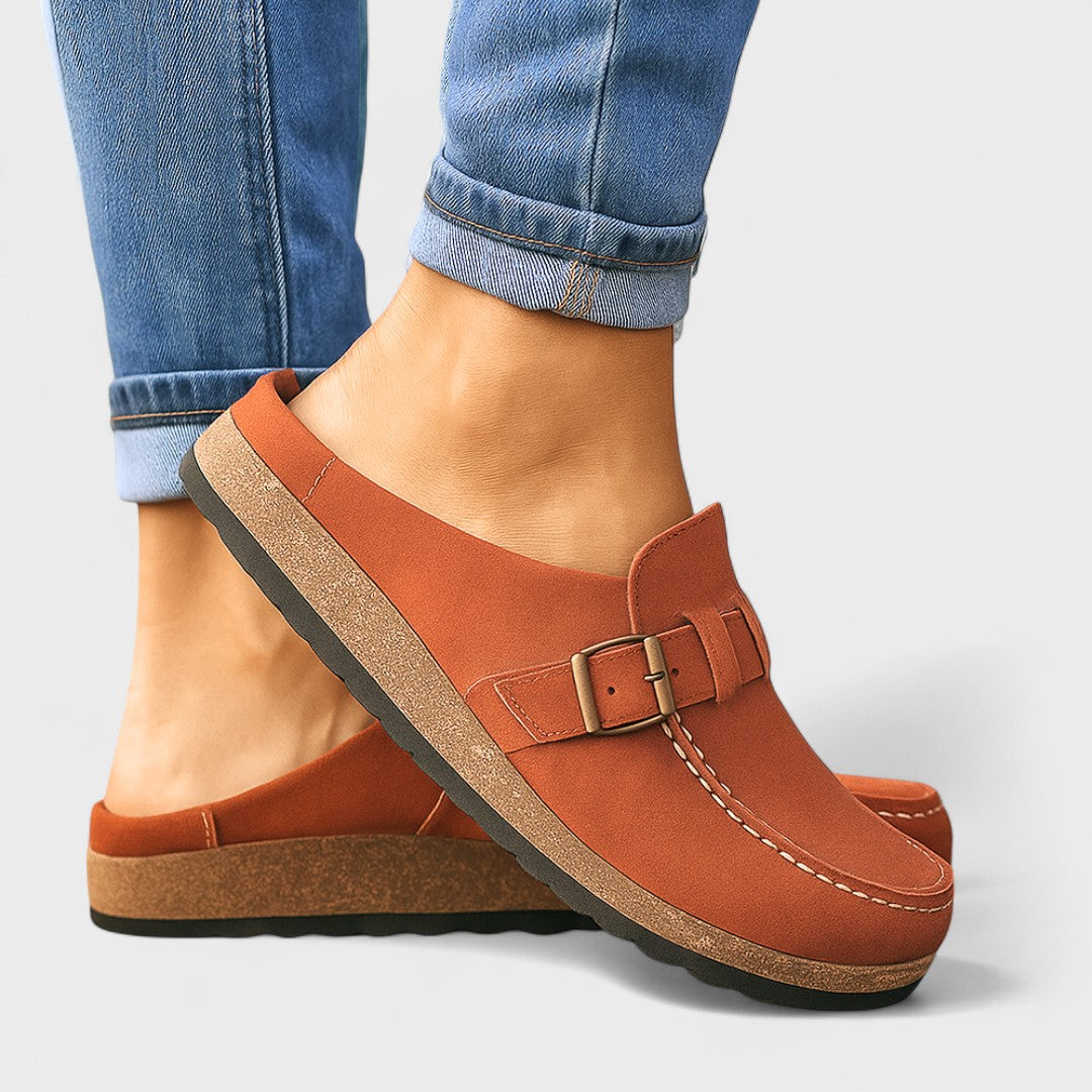 Freya - Suede Loafers with Buckle