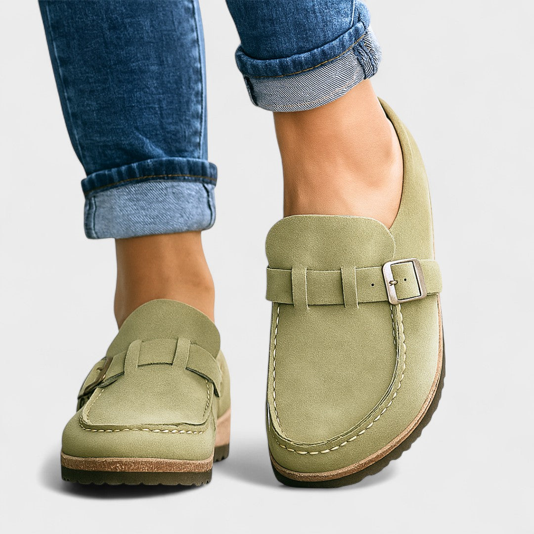 Freya - Suede Loafers with Buckle