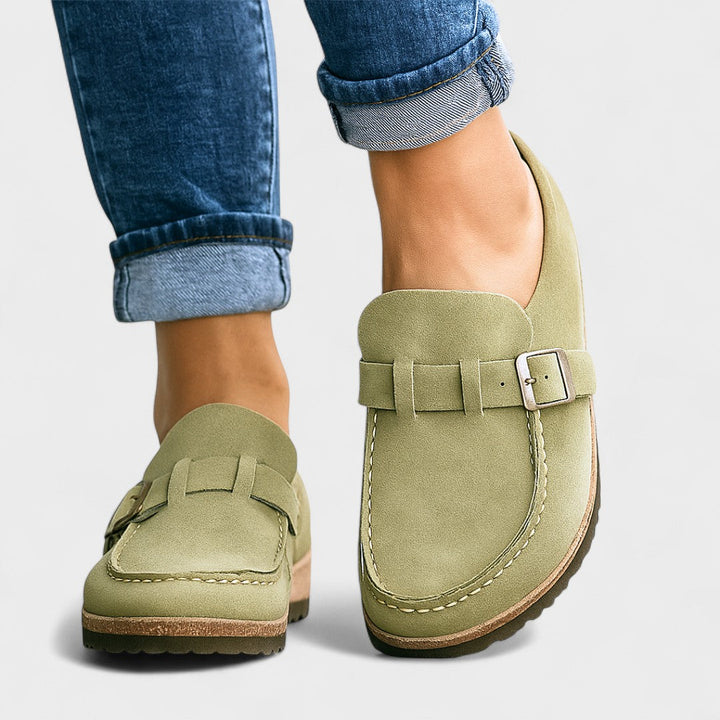 Freya - Suede Loafers with Buckle