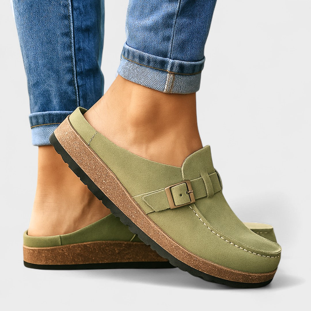 Freya - Suede Loafers with Buckle