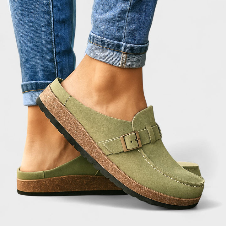Freya - Suede Loafers with Buckle