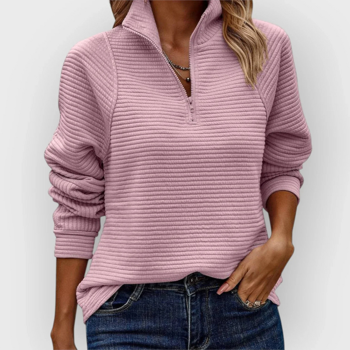 Bruna - Elegant Jumper with Half Zip