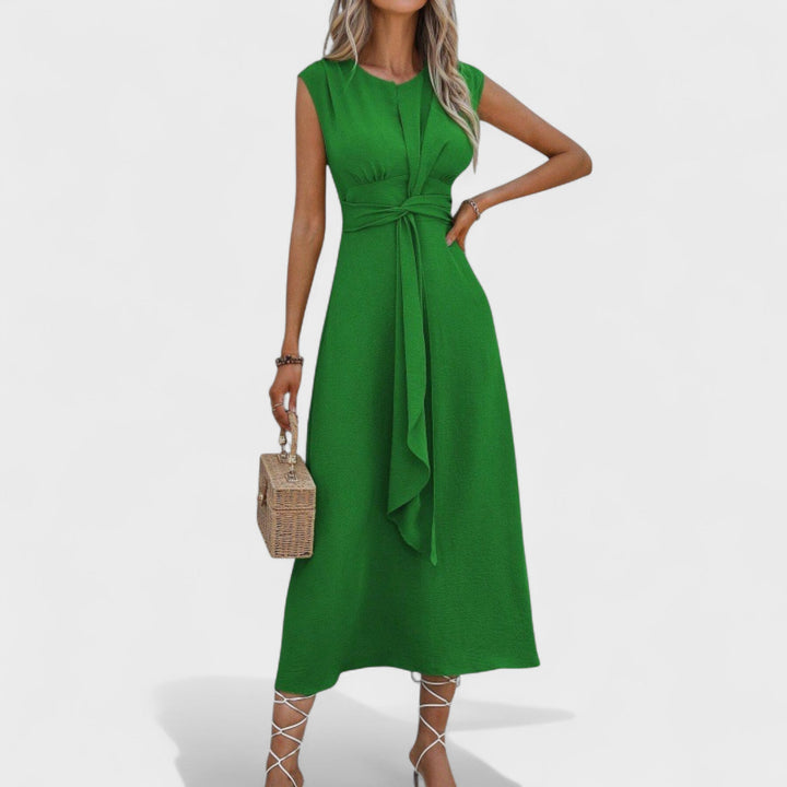 Emilia - Elegant sleeveless maxi dress with round neckline