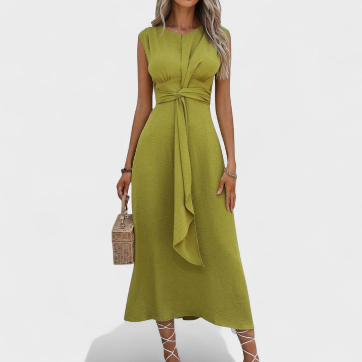 Emilia - Elegant sleeveless maxi dress with round neckline