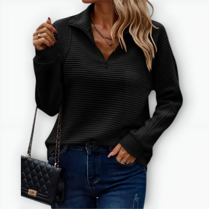 Bruna - Elegant Jumper with Half Zip