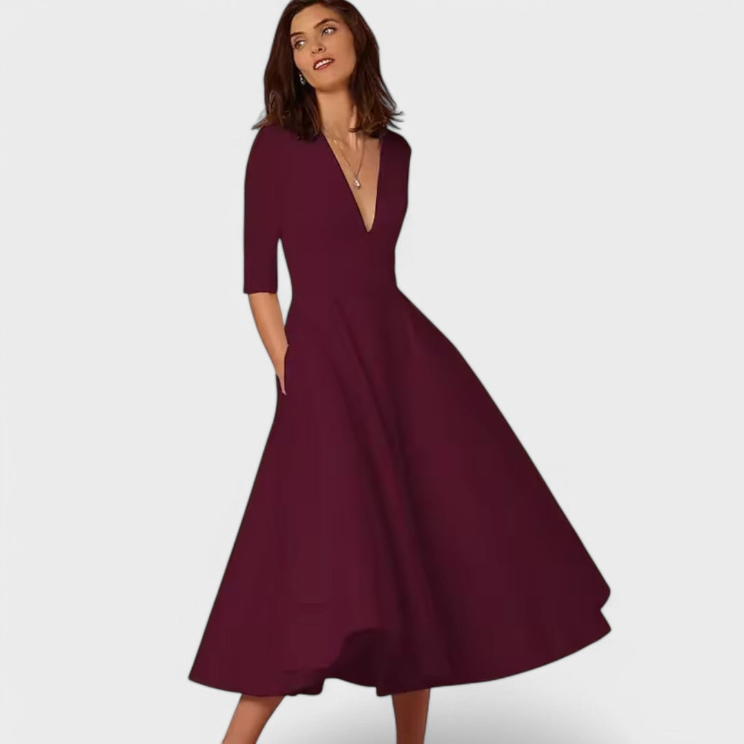Helena - Elegant dress with V-neck
