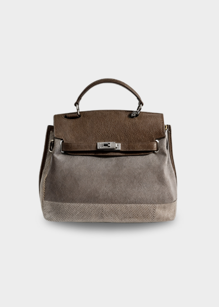 Emilia - Canvas Bag in Leather