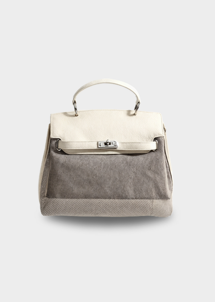 Emilia - Canvas Bag in Leather