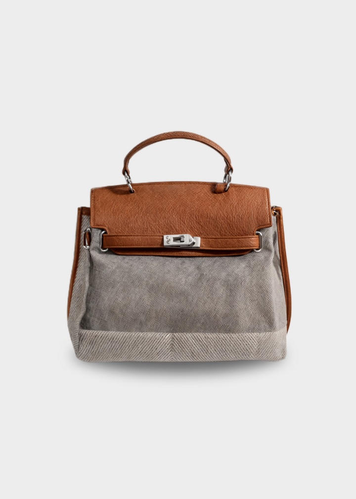 Emilia - Canvas Bag in Leather