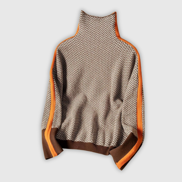 MARIEKE – Turtleneck with Striking Contrasting Stripes