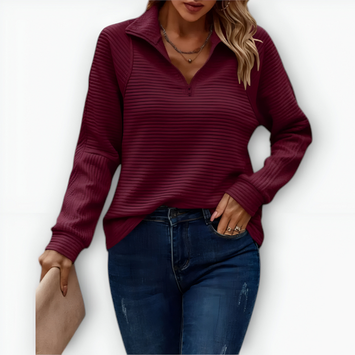 Bruna - Elegant Jumper with Half Zip