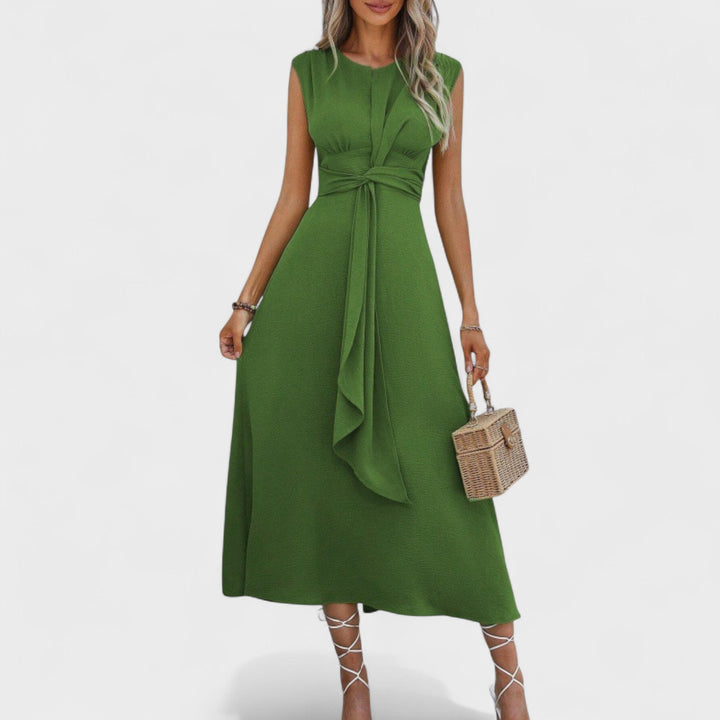 Emilia - Elegant sleeveless maxi dress with round neckline
