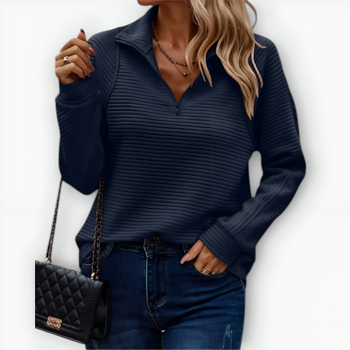 Bruna - Elegant Jumper with Half Zip