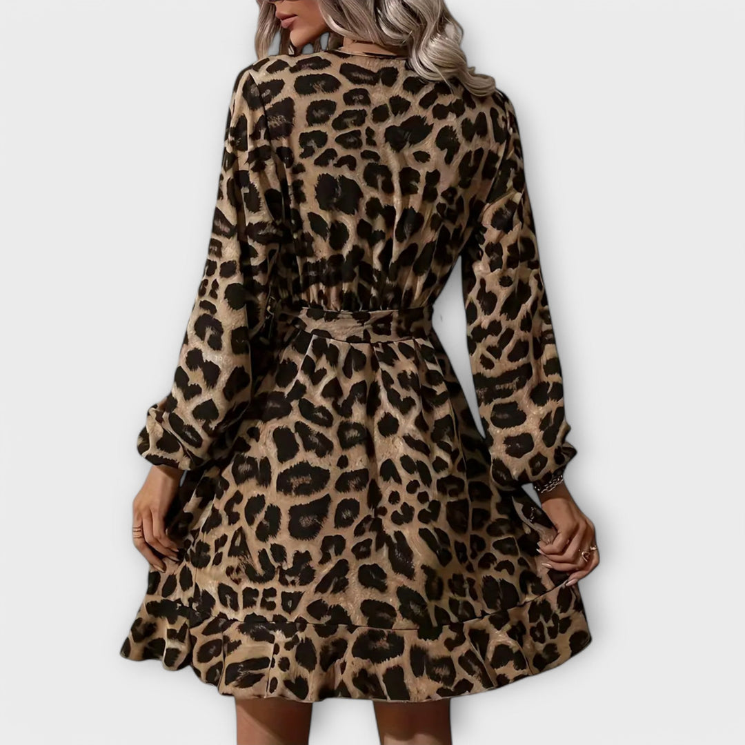 Beatriz - Short Dress with Leopard Print