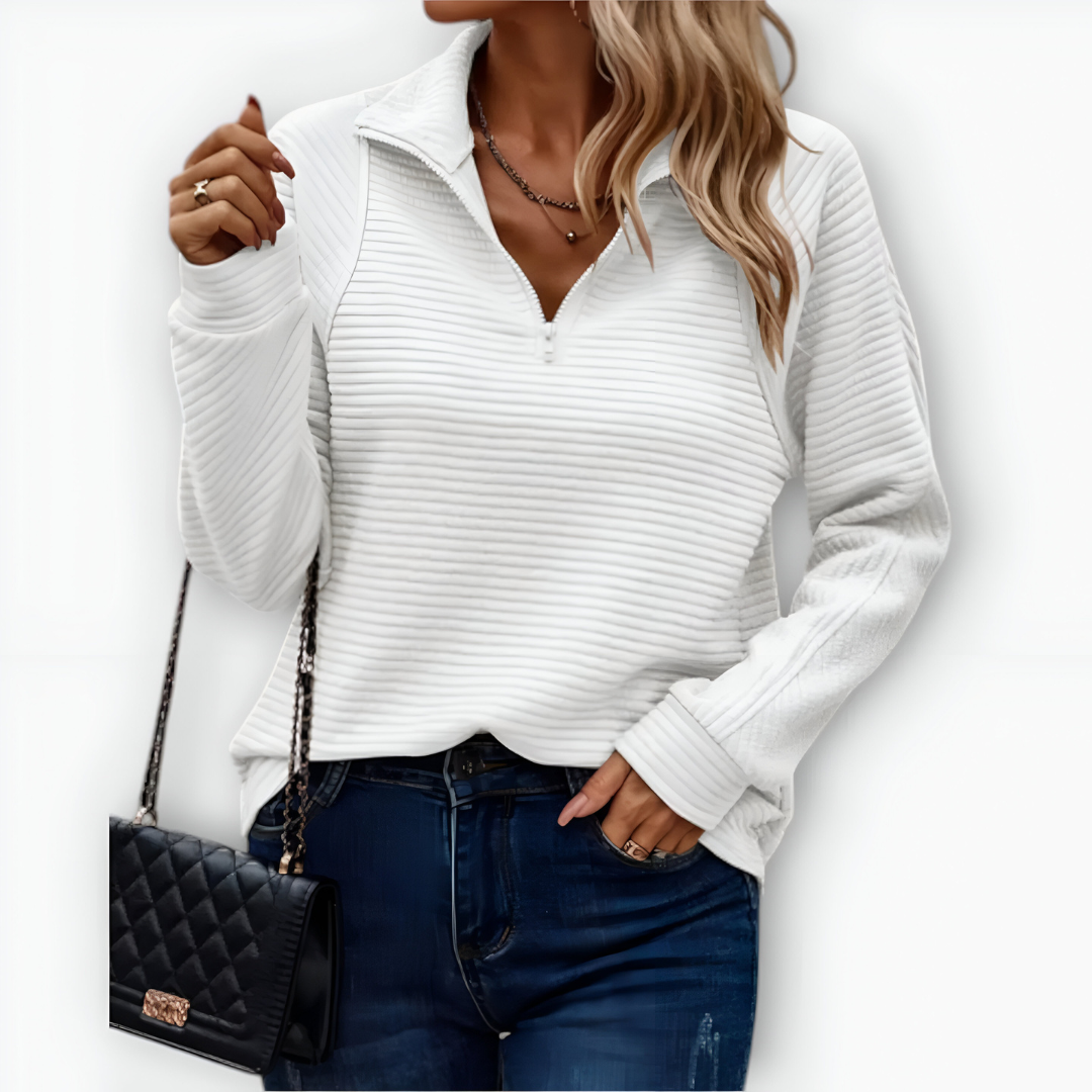 Bruna - Elegant Jumper with Half Zip
