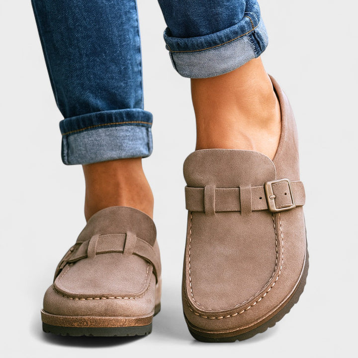 Freya - Suede Loafers with Buckle