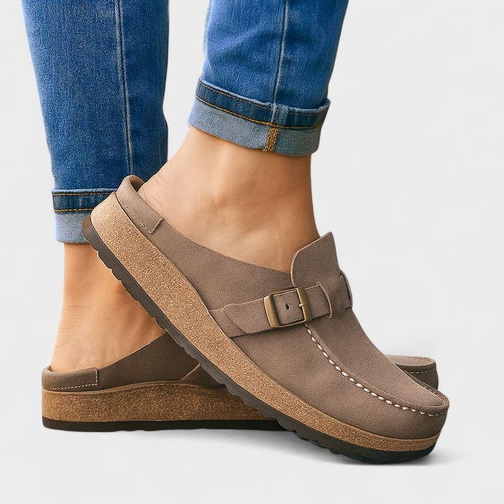 Freya - Suede Loafers with Buckle