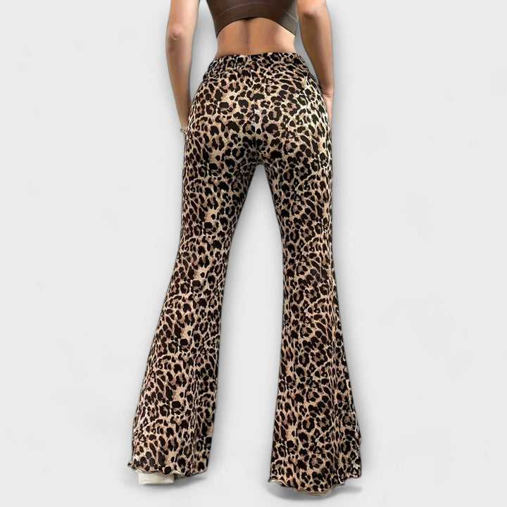 Berenice - Bootcut Leopard Print Trousers