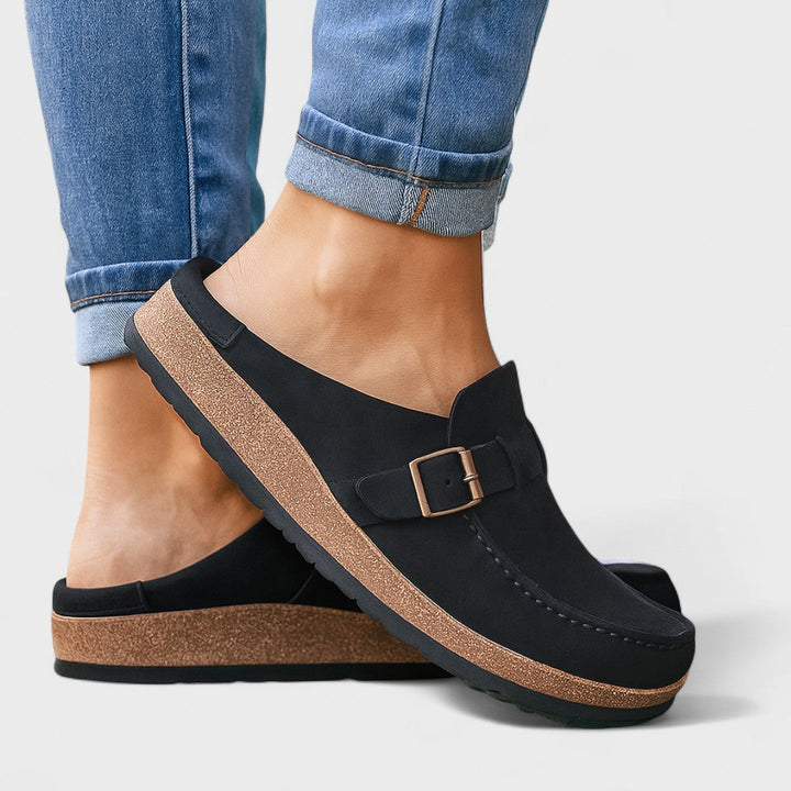 Freya - Suede Loafers with Buckle