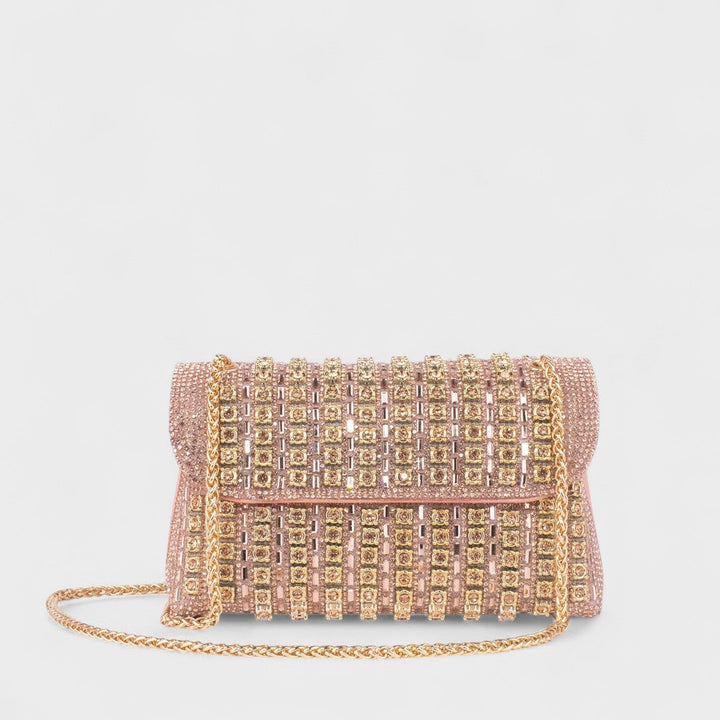 Clara - Elegant shoulder bag with chain and colourful gemstones