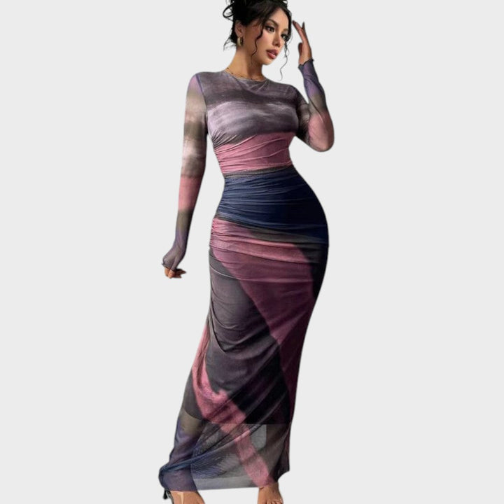 Amélia - Fitted Maxi Dress with Long Sleeves