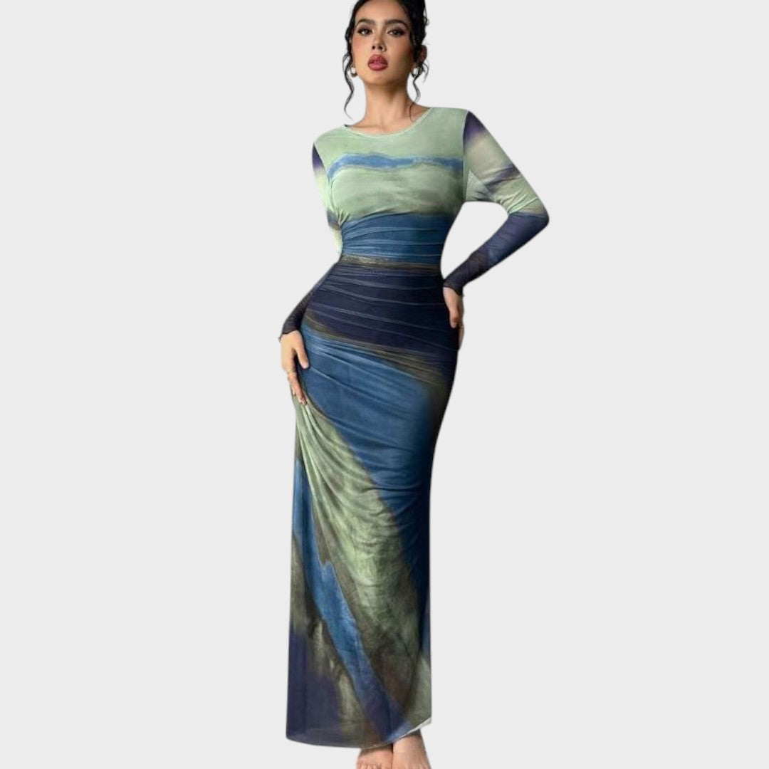 Amélia - Fitted Maxi Dress with Long Sleeves