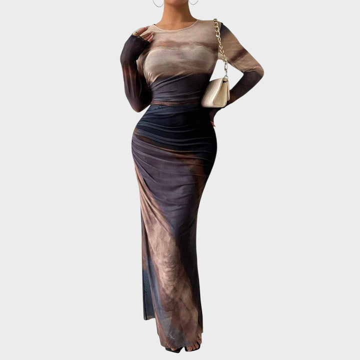 Amélia - Fitted Maxi Dress with Long Sleeves