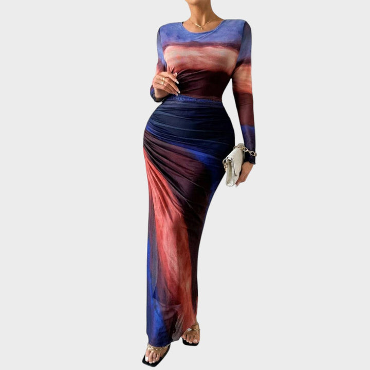 Amélia - Fitted Maxi Dress with Long Sleeves
