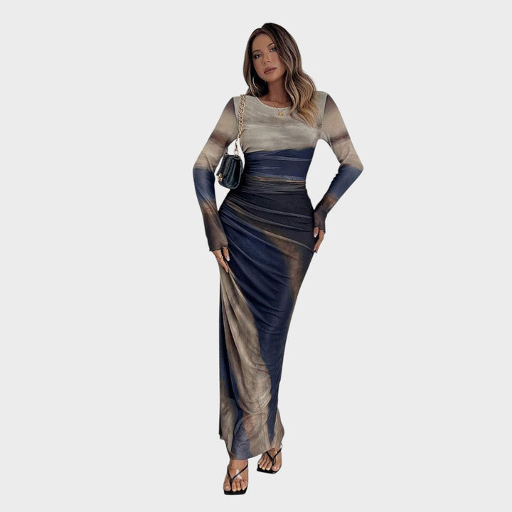 Amélia - Fitted Maxi Dress with Long Sleeves