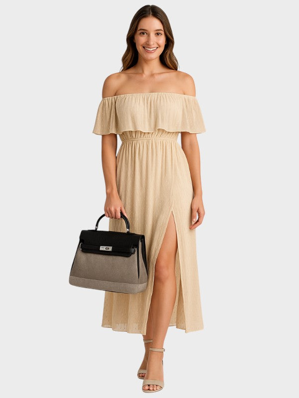 Emilia - Canvas Bag in Leather