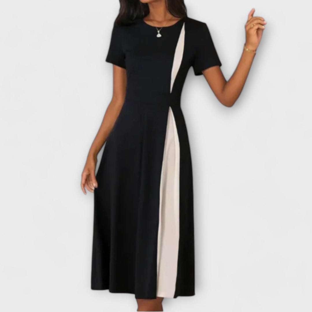 Diana - Black and White Midi Dress