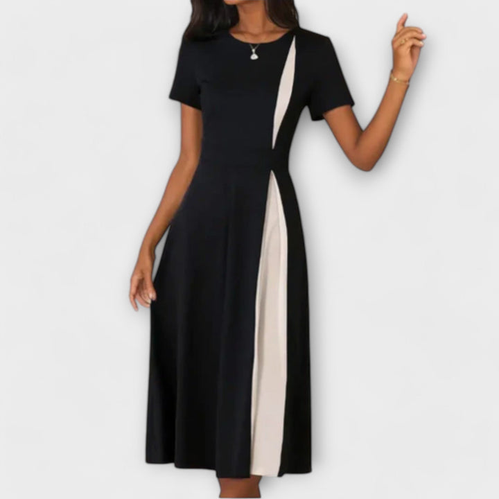 Diana - Black and White Midi Dress