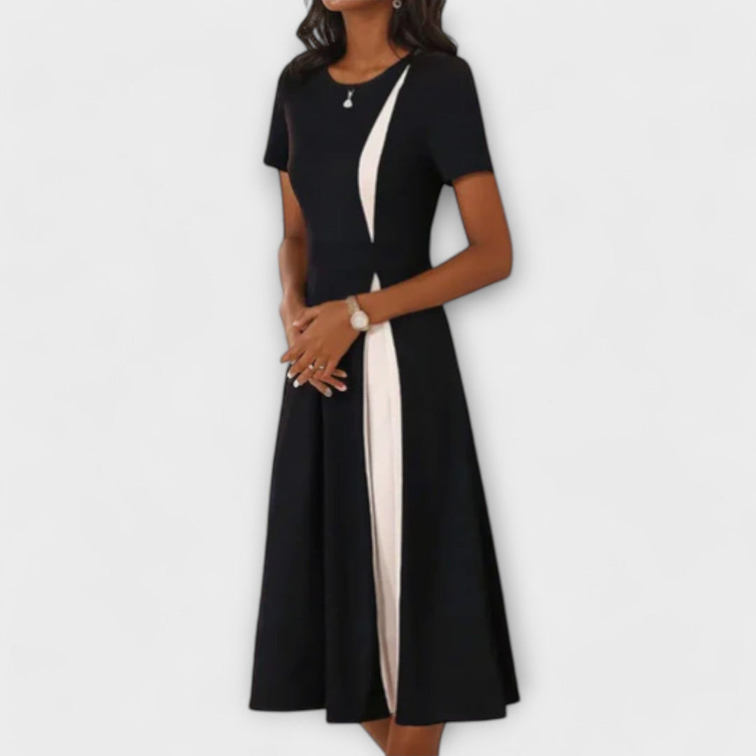 Diana - Black and White Midi Dress