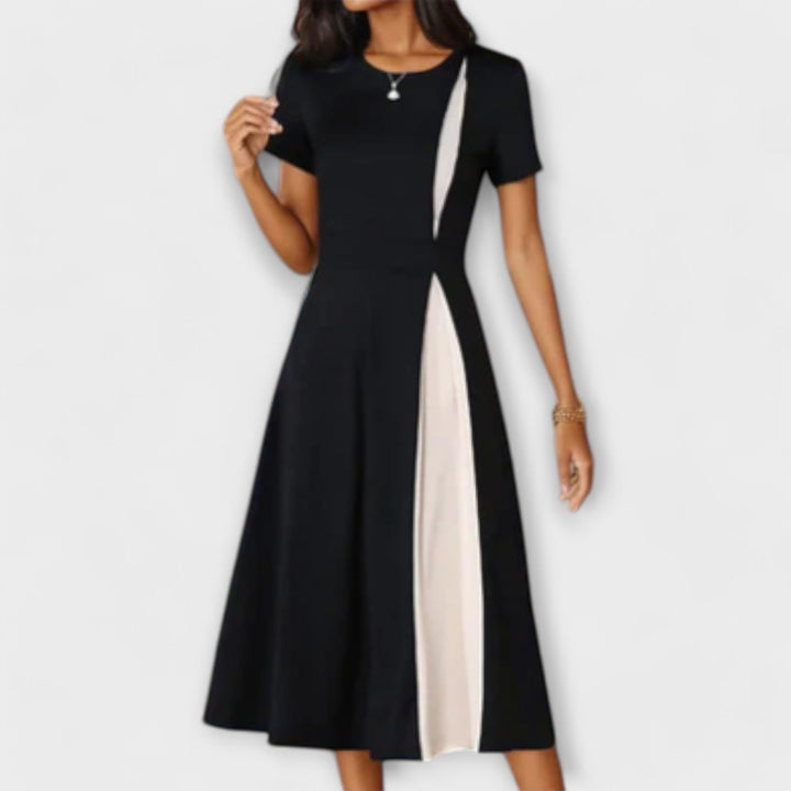 Diana - Black and White Midi Dress