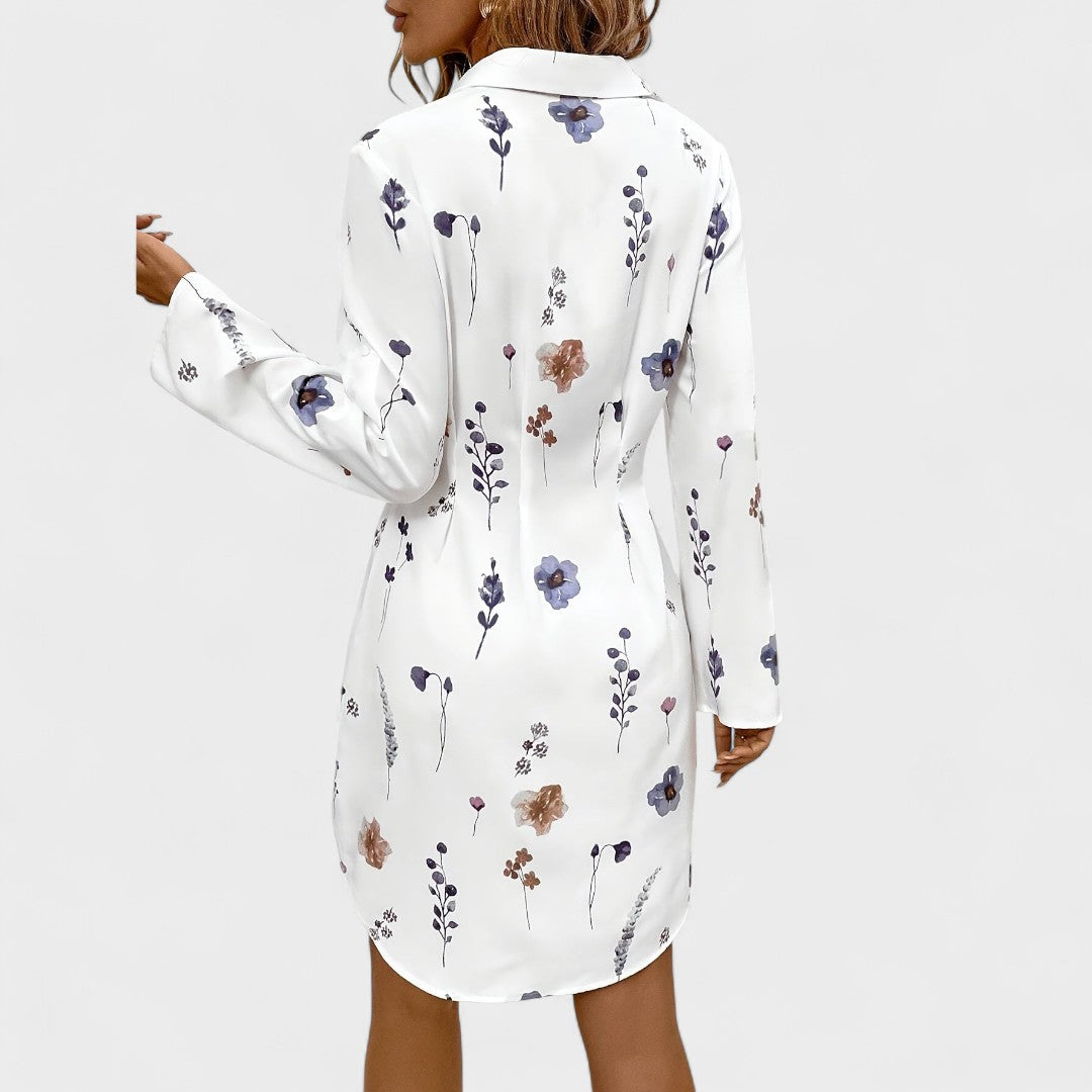 Noémia - Elegant Floral Shirt Dress