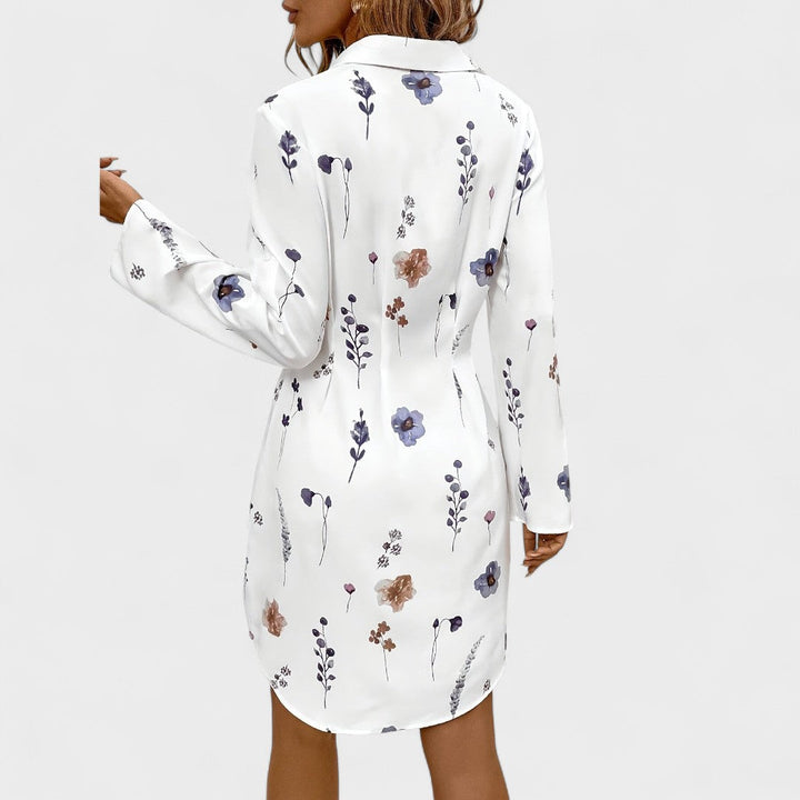 Noémia - Elegant Floral Shirt Dress
