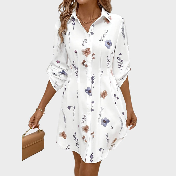 Noémia - Elegant Floral Shirt Dress