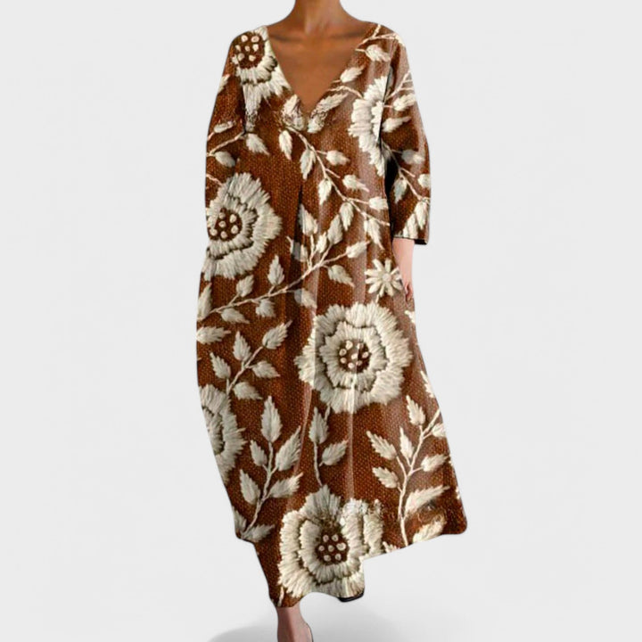 Ana - Colourful Dress with V-Neck