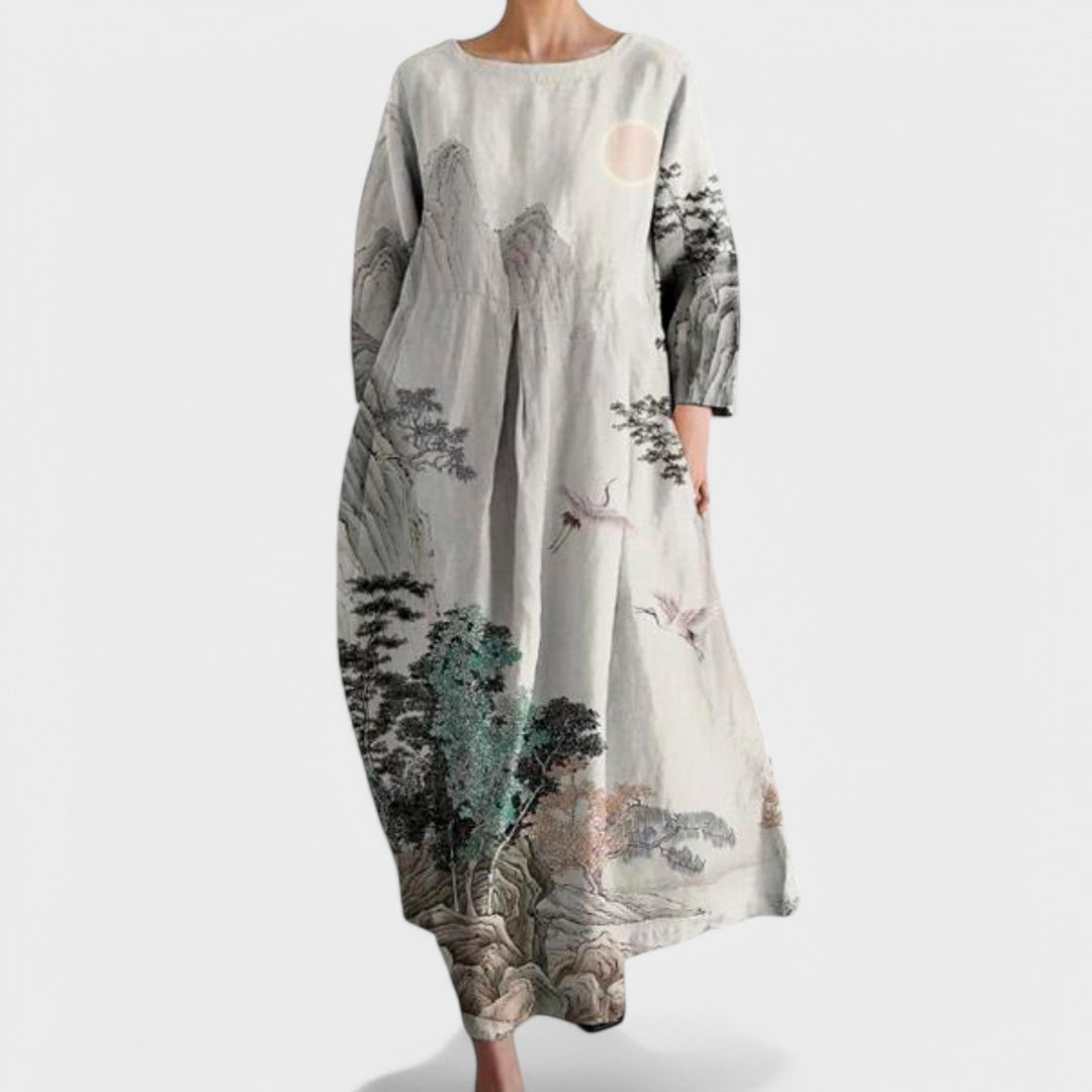Ana - Colourful Dress with V-Neck