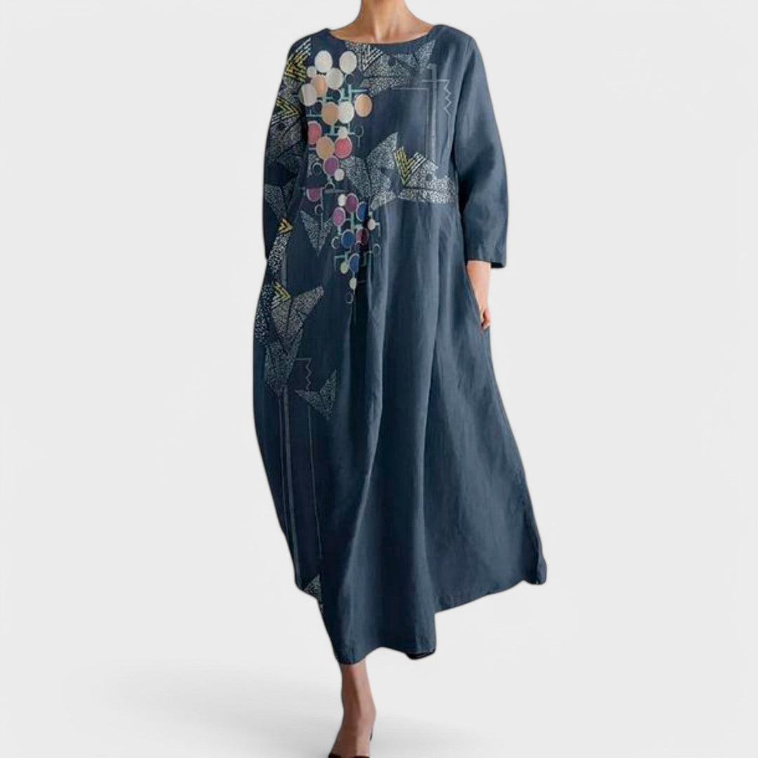 Ana - Colourful Dress with V-Neck
